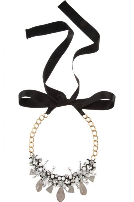 Намисто з кристалів і білих намистин