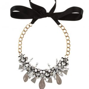 Намисто з кристалів і білих намистин