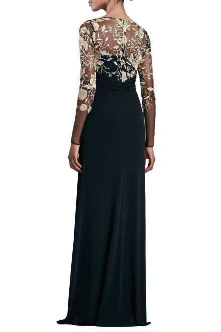 Вечірня сукня з золотавим мереживом