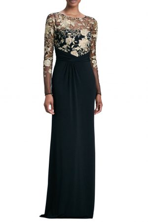 Вечірня сукня з золотавим мереживом