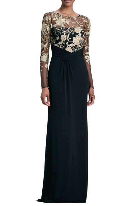 Вечірня сукня з золотавим мереживом