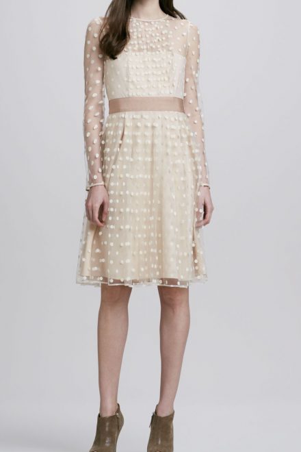 Сукня кольору айворі в горох