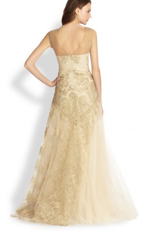 Золотава бальна сукня з тюлю