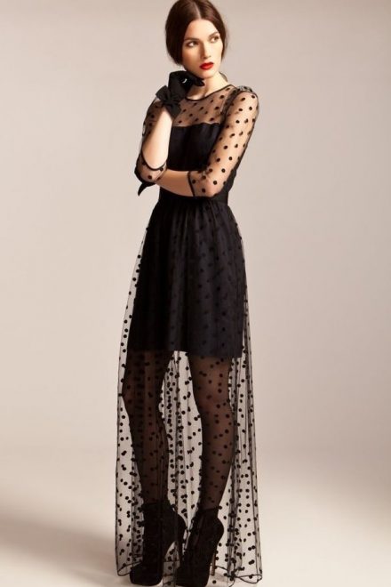 Максі-сукня в горох Celia