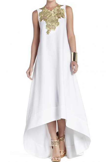 Біла сукня із золотою аплікацією Louisa