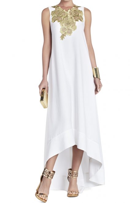 Біла сукня із золотою аплікацією Louisa