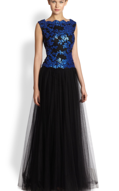 Сукня з сапфіровим топом та пишною спідницею