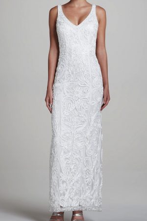 Біла сукня з сутажу