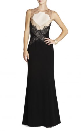 Вечернее платье с контрастным кружевом Aida