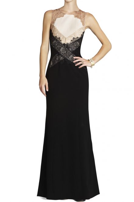 Вечернее платье с контрастным кружевом Aida