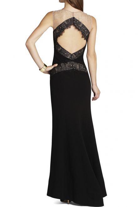 Вечернее платье с контрастным кружевом Aida