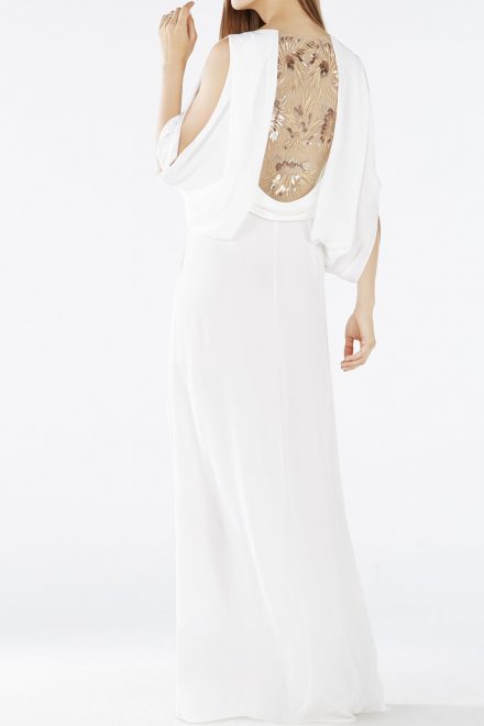 Білосніжна сукня із золотою аплікацією на спині Rayah