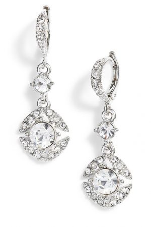 Сріблясті сережки-краплі з цирконієм