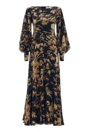 Шовкова сукня із квітковим принтом