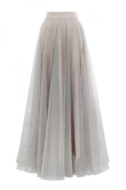 Тюлева спідниця із флок-напиленням polka dot