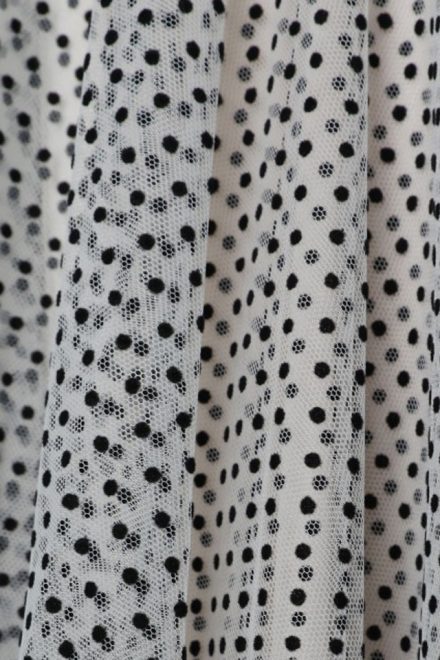 Тюлева спідниця із флок-напиленням polka dot