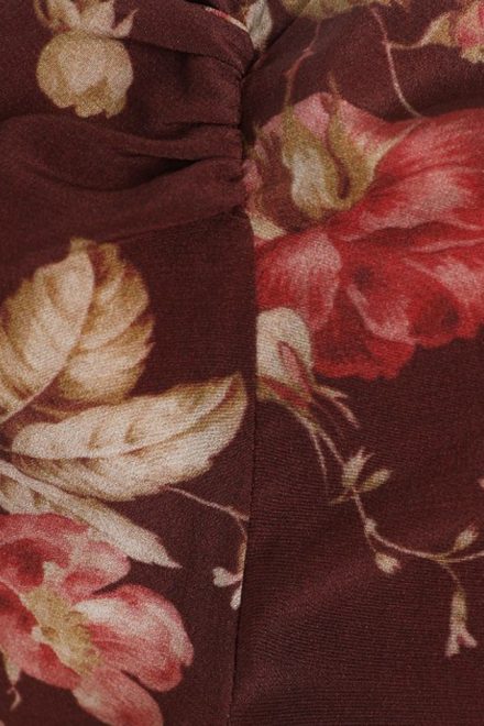 Шовкова сукня-міді з довгим рукавом