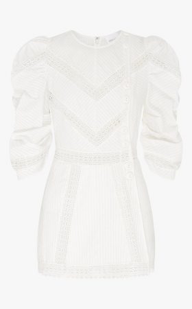 Біла міні-сукня з акцентними рукавами