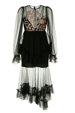 Чорна сукня Beyond з контрастною вишивкою