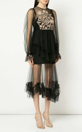 Чорна сукня Beyond з контрастною вишивкою