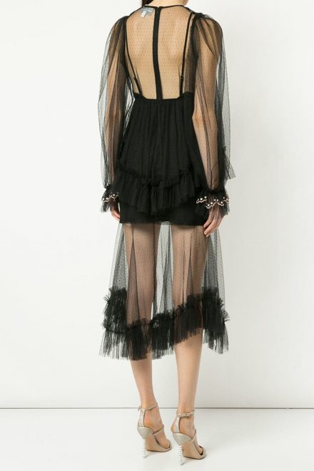 Чорна сукня Beyond з контрастною вишивкою