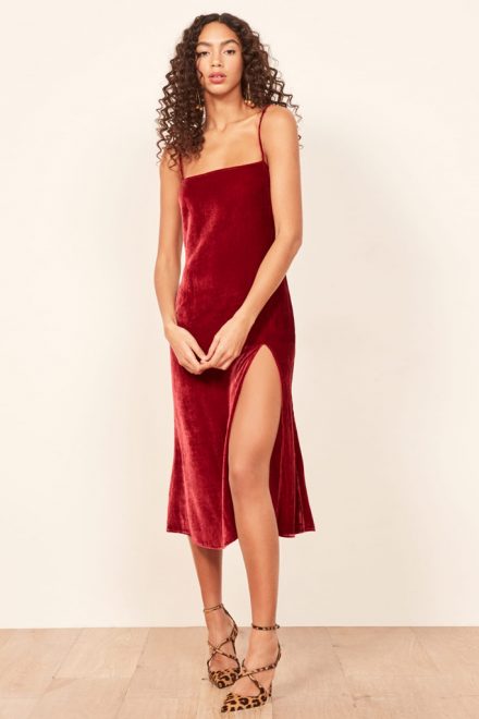 Сукня глибокого винного відтінку Ariana на тонких бретелях
