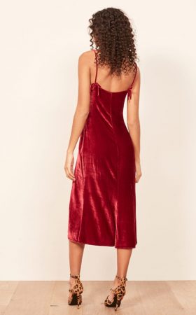 Сукня глибокого винного відтінку Ariana на тонких бретелях