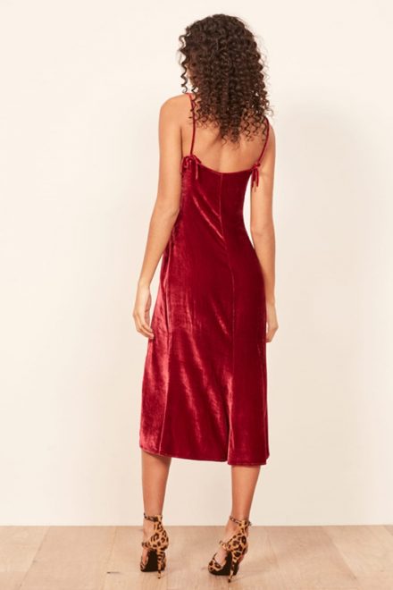 Сукня глибокого винного відтінку Ariana на тонких бретелях