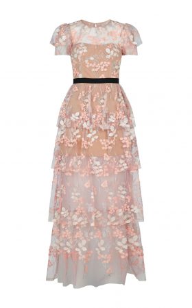 Рожева сукня з топом-бюст’є та контрастним поясом