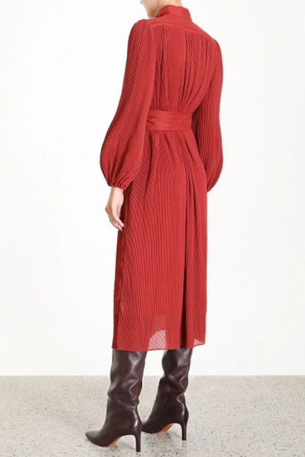 Плісирована сукня Espionage відтінку стиглого граната