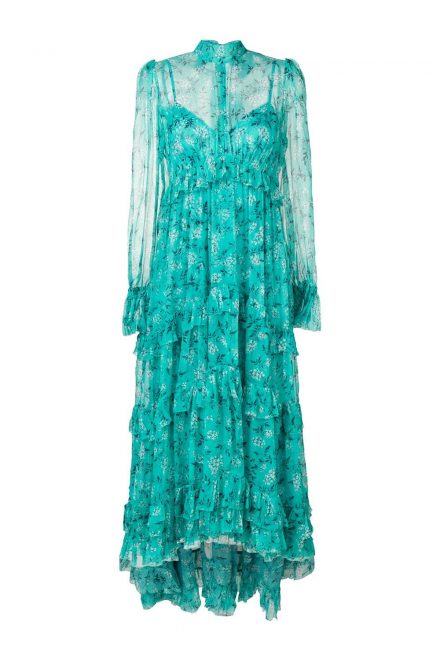 Шовкова асиметрична сукня Moncur у відтінку бірюзи