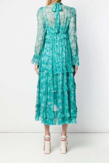 Шовкова асиметрична сукня Moncur у відтінку бірюзи