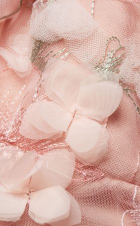 Ніжна коктейльна сукня з вишивкою та аплікацією