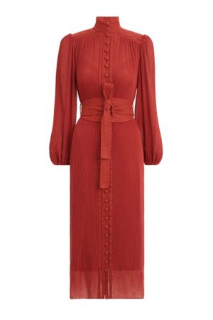 Плісирована сукня Espionage відтінку стиглого граната