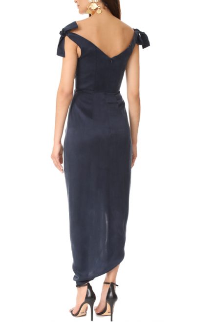 Чорна шовкова асиметрична сукня