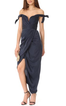 Чорна шовкова асиметрична сукня