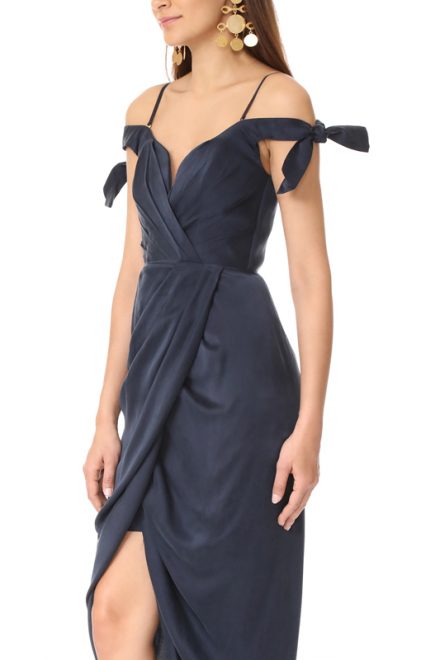 Чорна шовкова асиметрична сукня