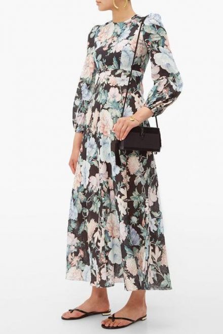 Лляна сукня з крупним флористичним принтом Allia