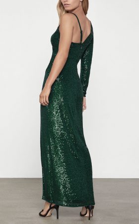 Малахітова мерехтлива асиметрична сукня