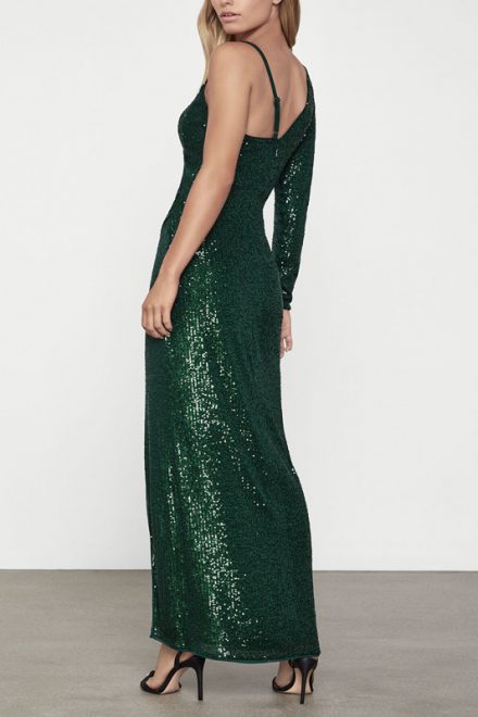 Малахітова мерехтлива асиметрична сукня