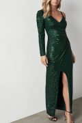 Малахітова мерехтлива асиметрична сукня