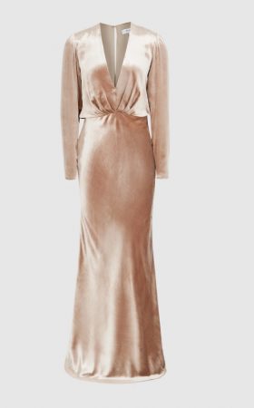 Бархатное пудровое платье Klara