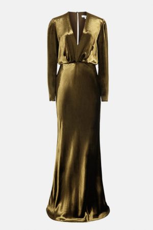 Оксамитова оливкова сукня Klara