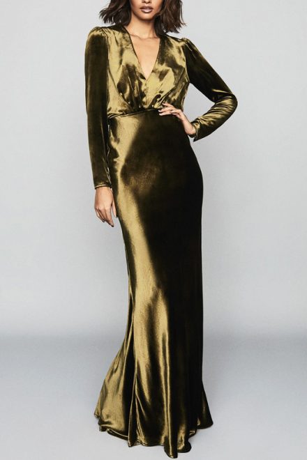 Оксамитова оливкова сукня Klara