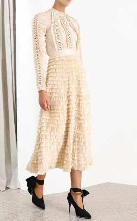 Подіумна сукня Espionage в пудровому відтінку