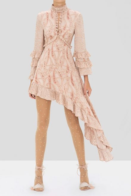 Асиметрична сукня Liora в золотисто-пудрових тонах