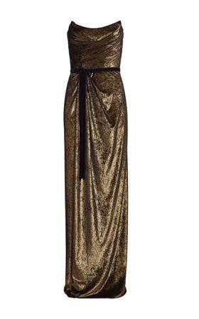 Драпірована сукня кольору червоного золота