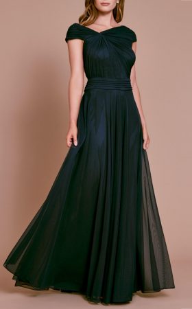 Сукня з асиметричною драпіровкою на топі