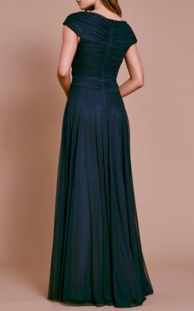 Сукня з асиметричною драпіровкою на топі