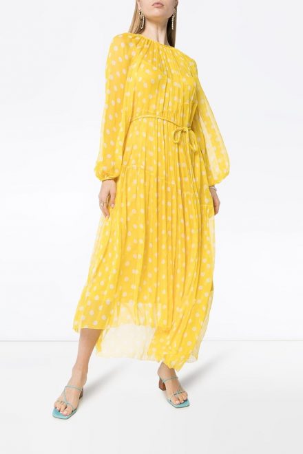 Яскраво-жовта сукня з принтом polka dot